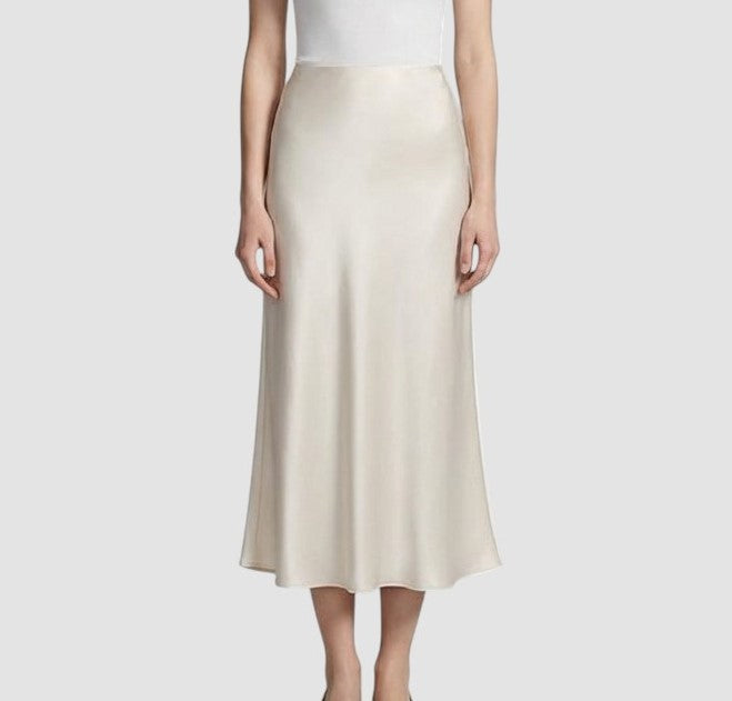 Jupe en satin pour femme, taille haute, confortable, style élégant