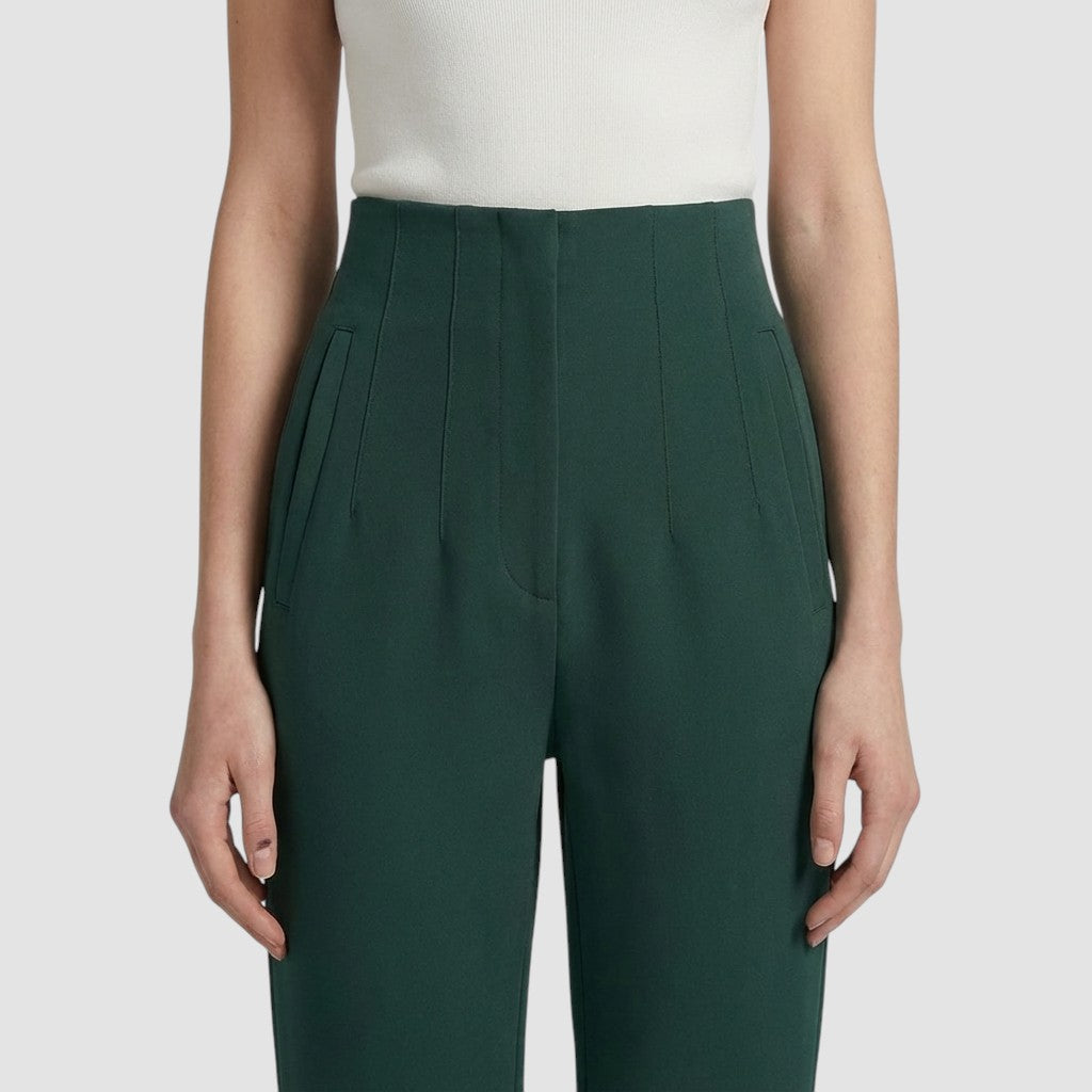 Pantalon femme taille haute slim en coupe crayon longue raffiné