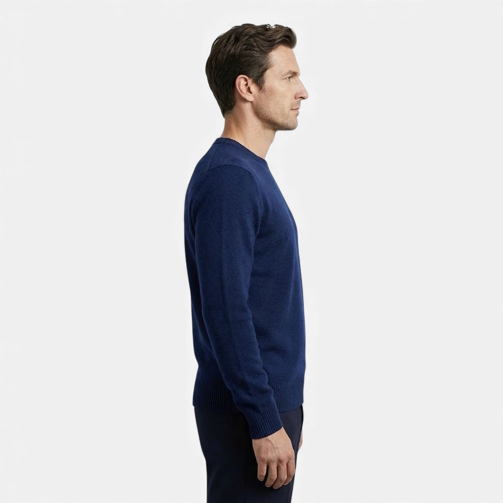 Pull homme en maille douce et chaude col rond coupe ample