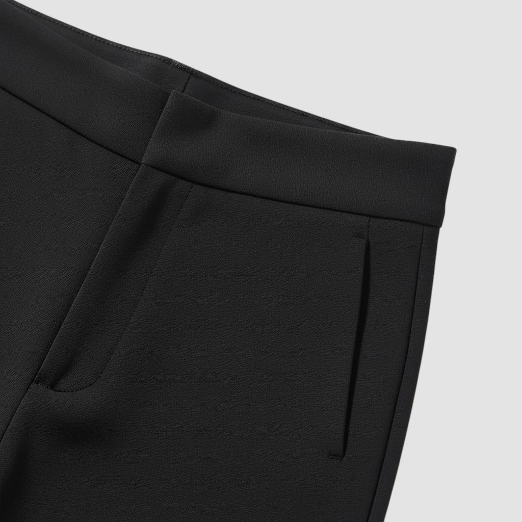 Pantalon femme taille haute slim en coupe crayon longue raffiné