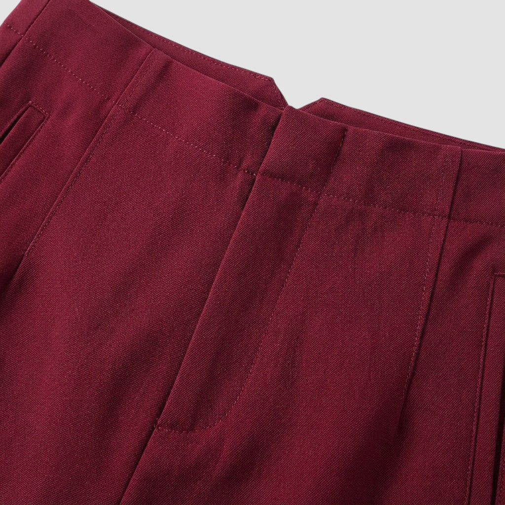 Pantalon femme taille haute slim en coupe crayon longue raffiné