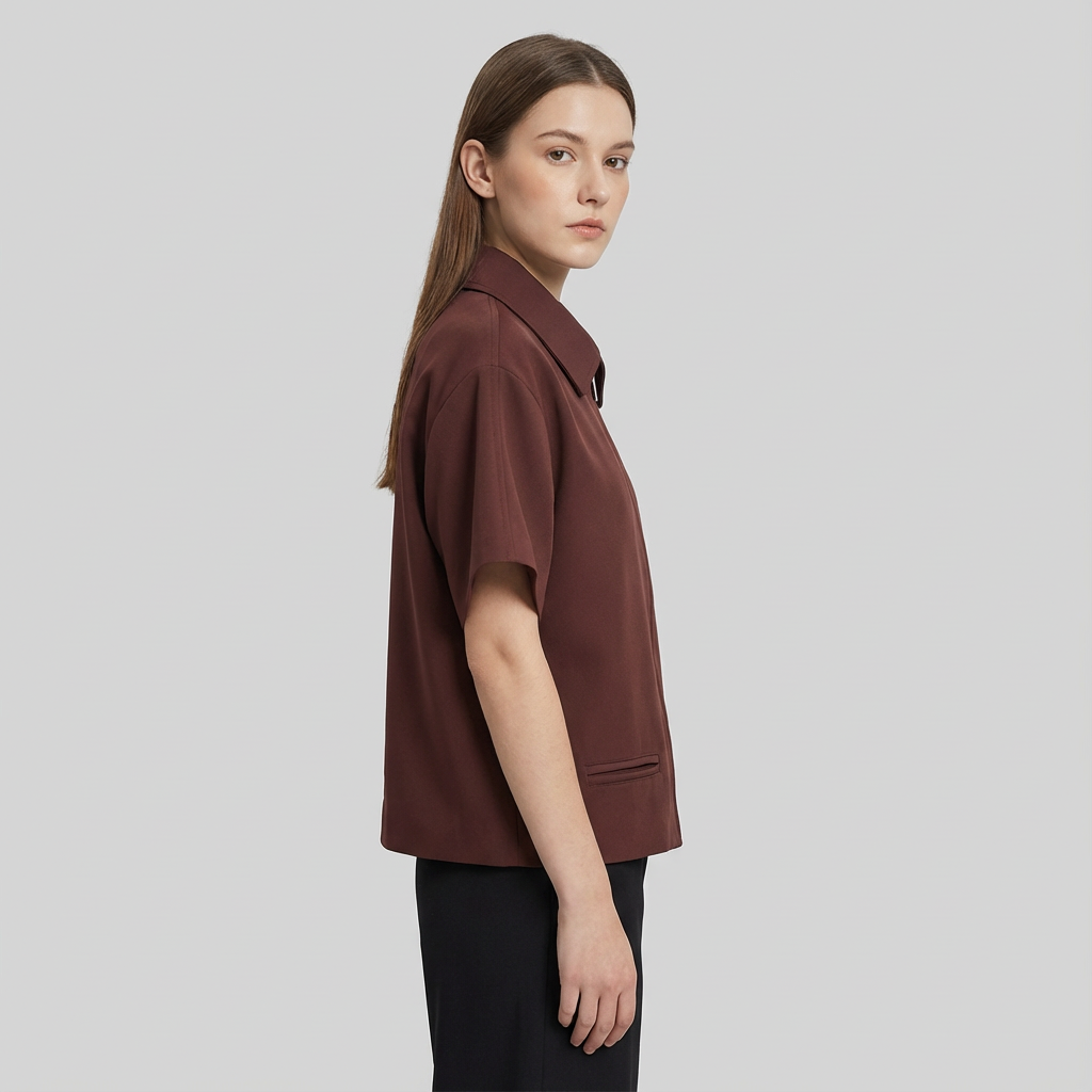 Veste varsity zippée à manches courtes pour femme coupe courte pour tenues