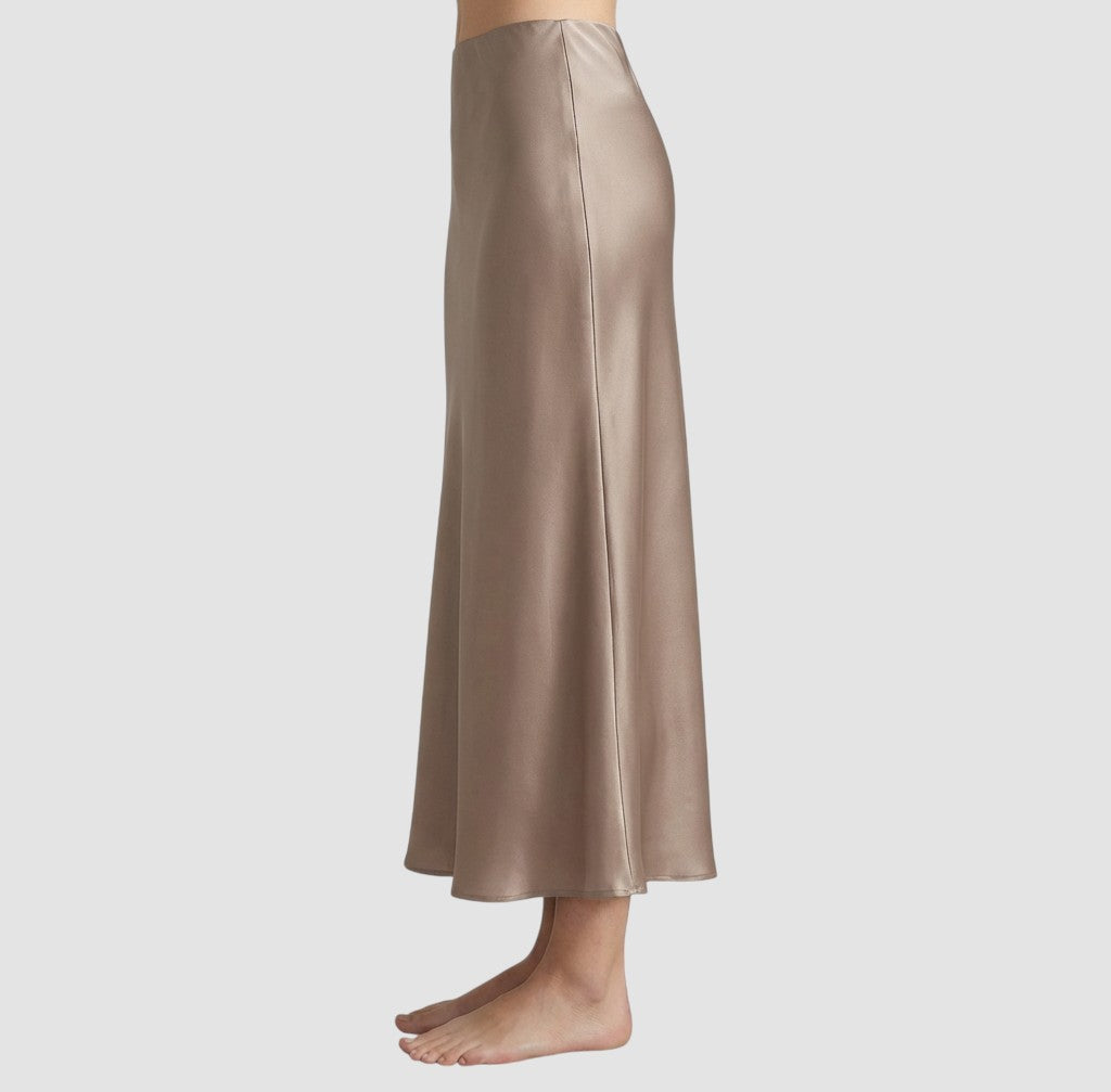 Jupe en satin pour femme, taille haute, confortable, style élégant