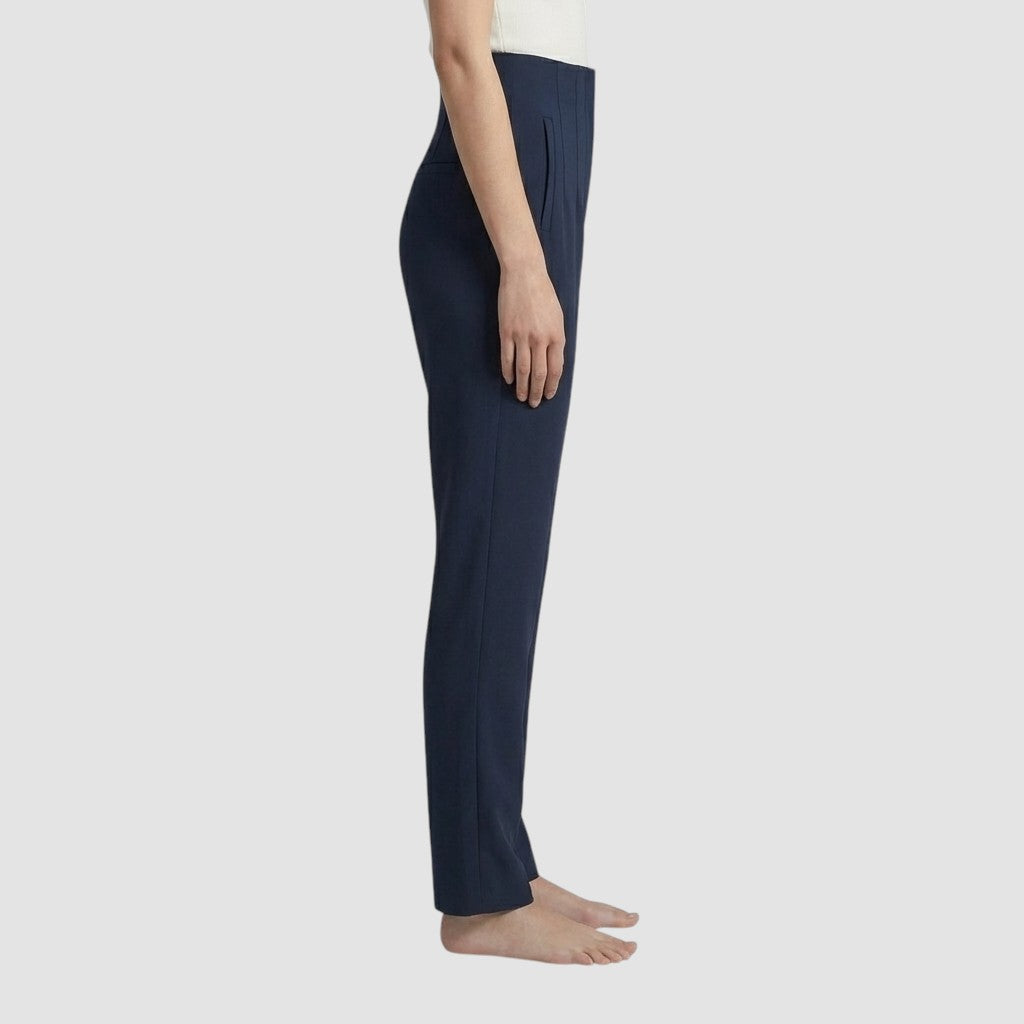 Pantalon femme taille haute slim en coupe crayon longue raffiné