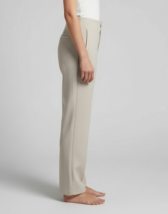 Pantalon femme taille haute slim en coupe crayon longue raffiné