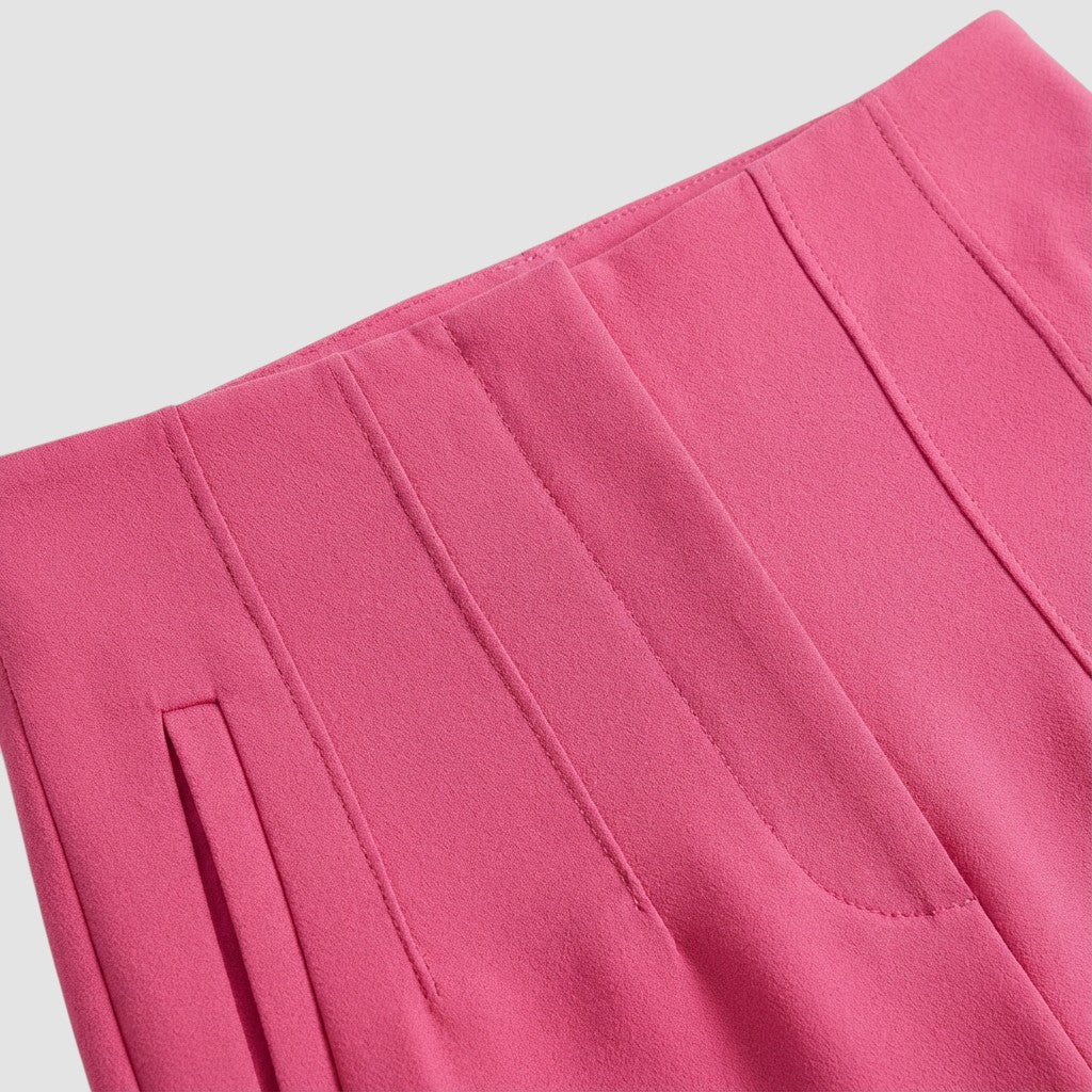 Pantalon femme taille haute slim en coupe crayon longue raffiné