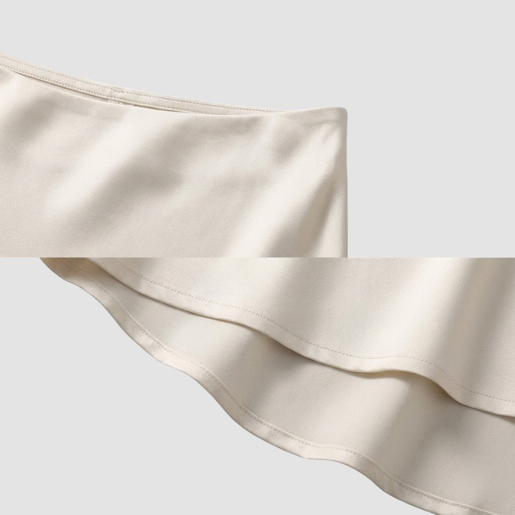 Jupe en satin pour femme, taille haute, confortable, style élégant