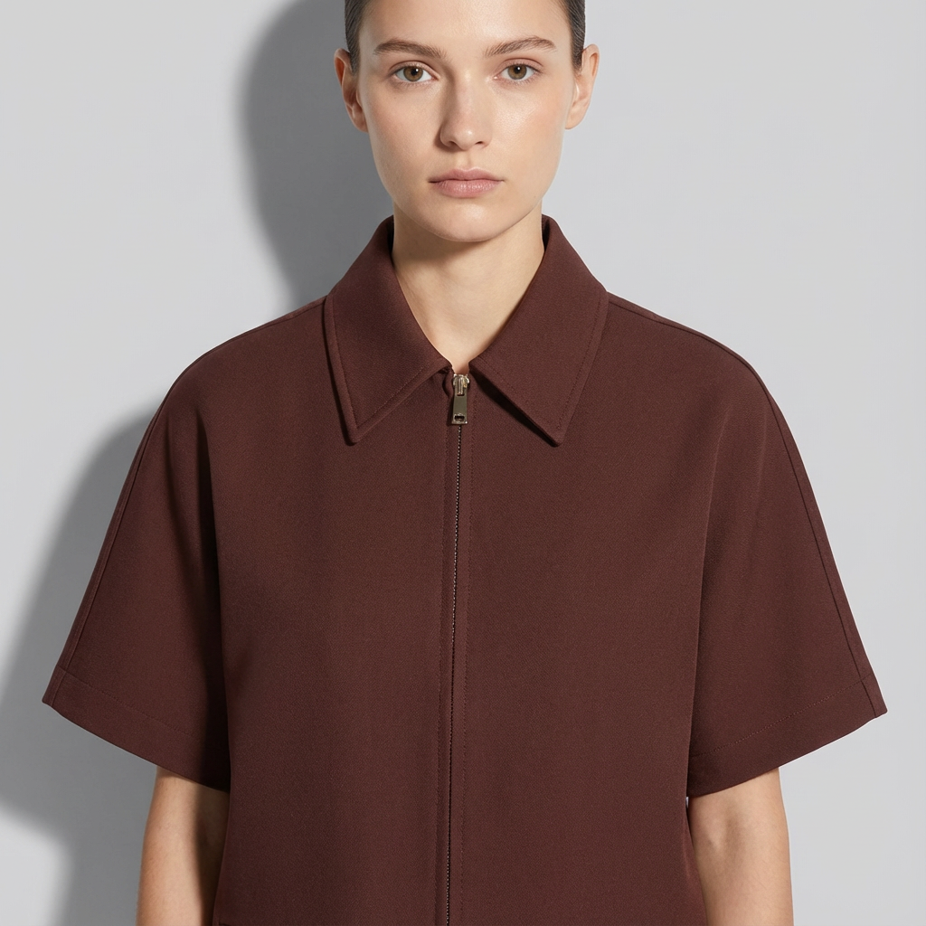 Veste varsity zippée à manches courtes pour femme coupe courte pour tenues