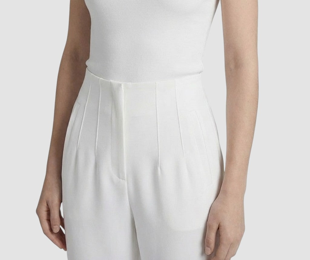 Pantalon femme taille haute slim en coupe crayon longue raffiné