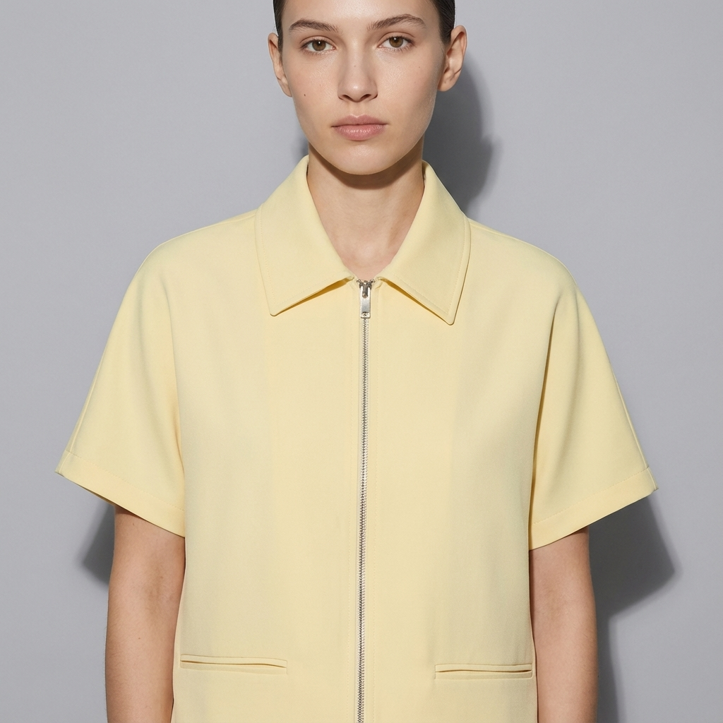 Veste varsity zippée à manches courtes pour femme coupe courte pour tenues