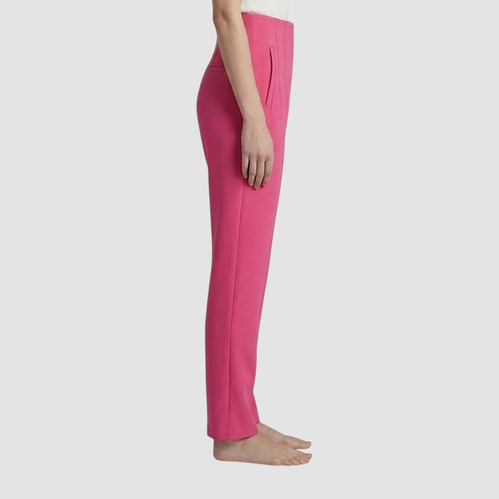 Pantalon femme taille haute slim en coupe crayon longue raffiné