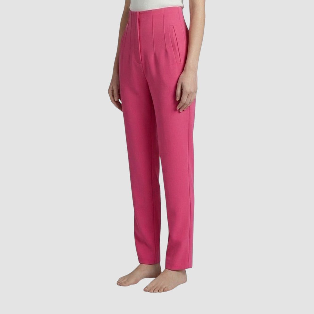 Pantalon femme taille haute slim en coupe crayon longue raffiné