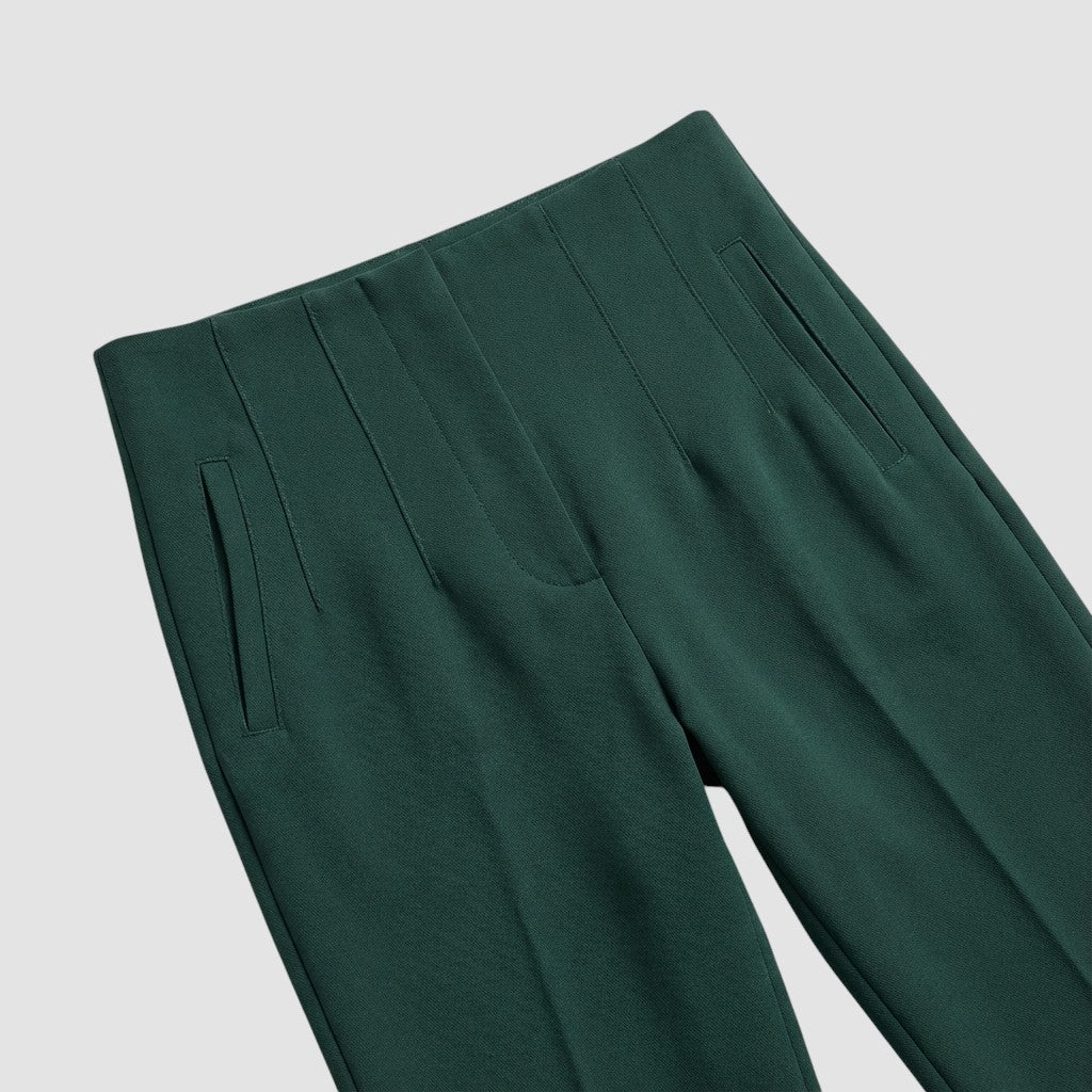 Pantalon femme taille haute slim en coupe crayon longue raffiné