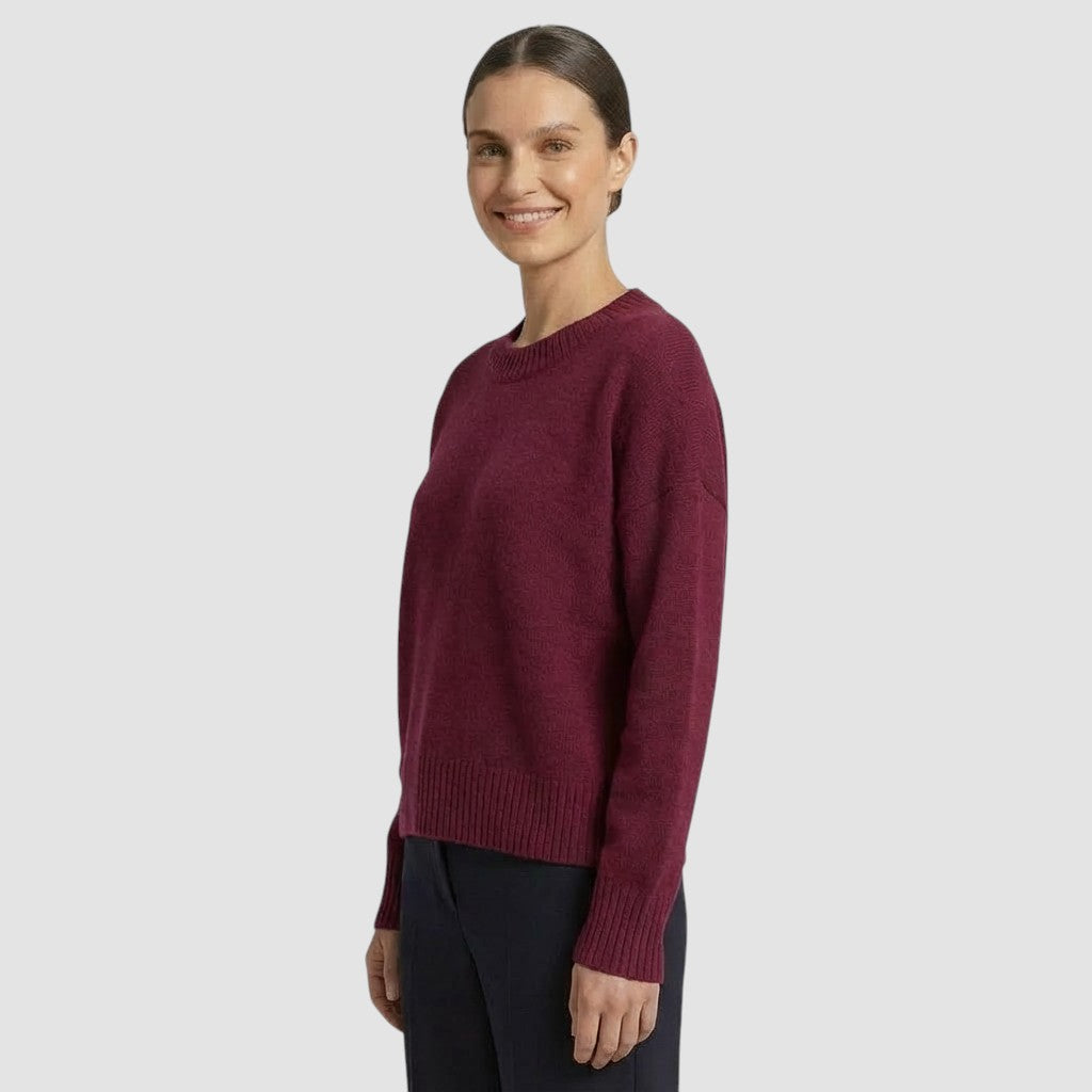 Pull en maille à manches longues pour femme col rond doux