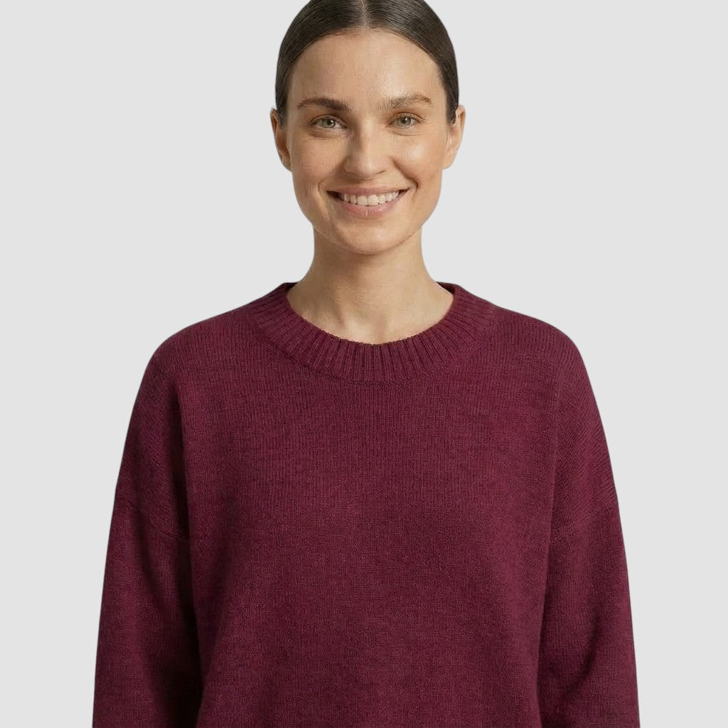 Pull en maille à manches longues pour femme col rond doux