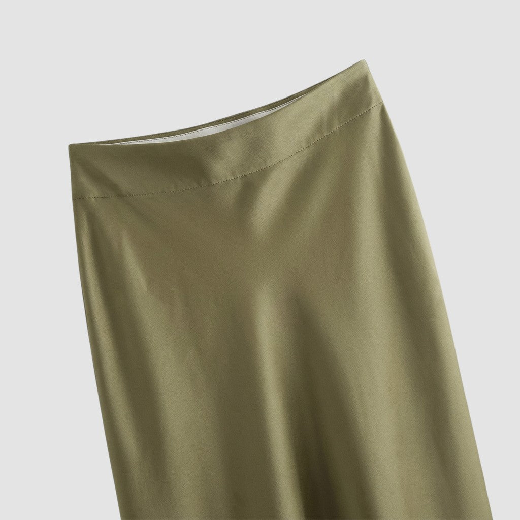 Jupe en satin pour femme, taille haute, confortable, style élégant
