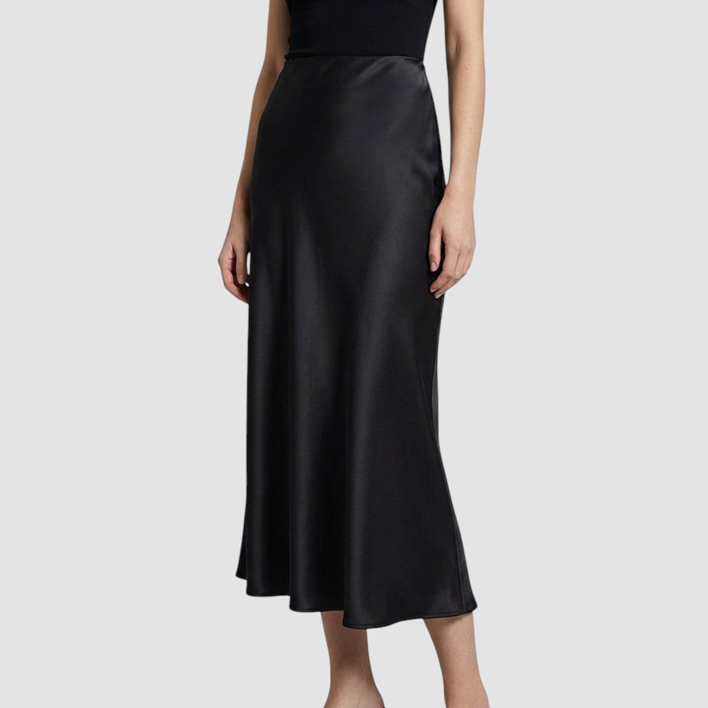 Jupe en satin pour femme, taille haute, confortable, style élégant
