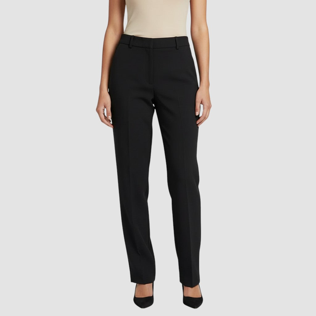 Pantalon femme taille haute slim en coupe crayon longue raffiné