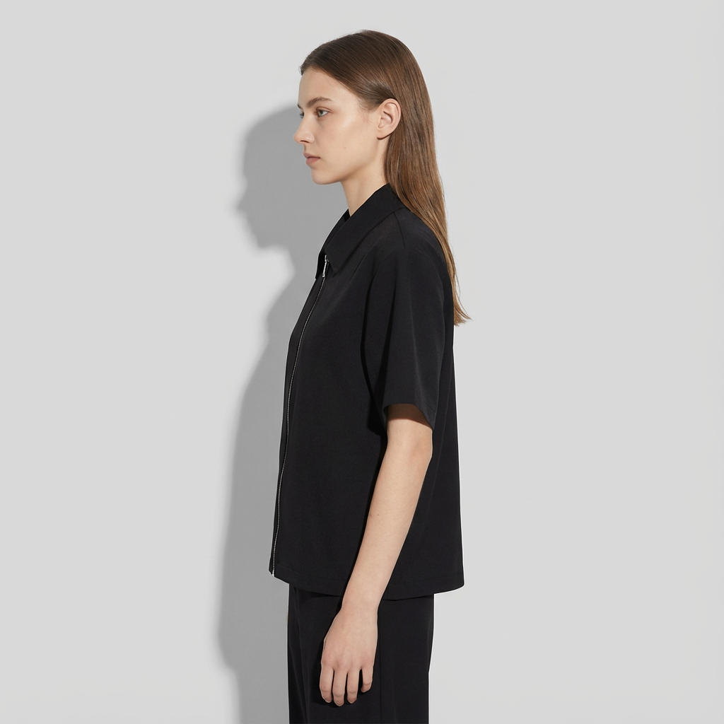 Veste varsity zippée à manches courtes pour femme coupe courte pour tenues