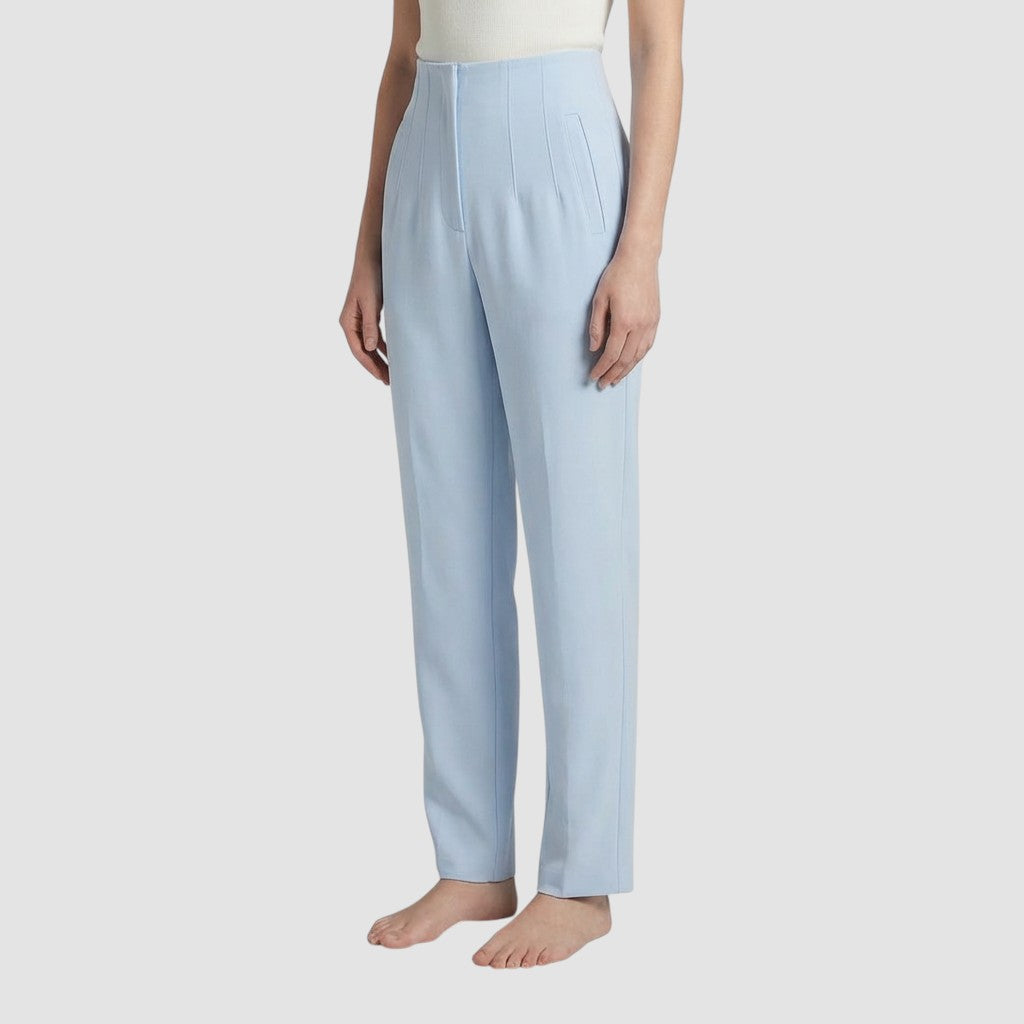 Pantalon femme taille haute slim en coupe crayon longue raffiné