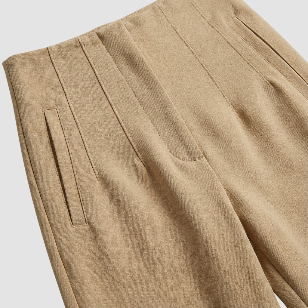 Pantalon femme taille haute slim en coupe crayon longue raffiné