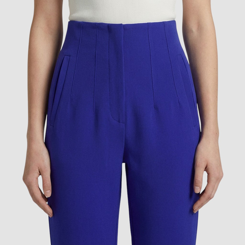 Pantalon femme taille haute slim en coupe crayon longue raffiné