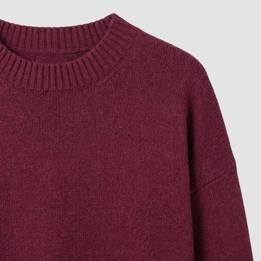 Pull en maille à manches longues pour femme col rond doux