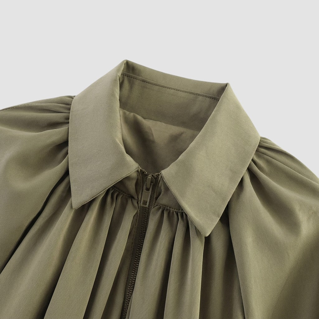 Veste Femme Unie à Revers Coupe Ample Manteau Fin Décontracté