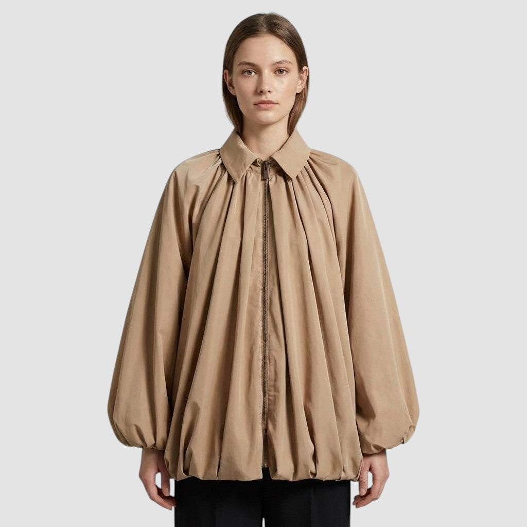 Veste Femme Unie à Revers Coupe Ample Manteau Fin Décontracté