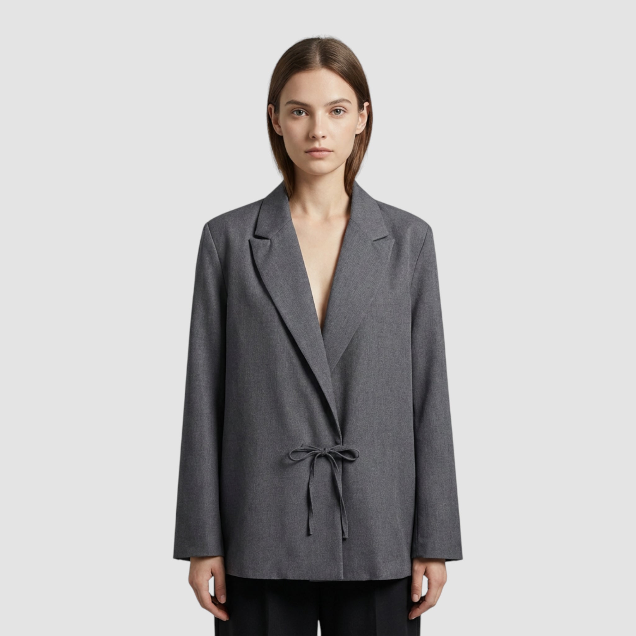 Blazer Femme en Tissu Mélangé au Design Simple et Ajusté