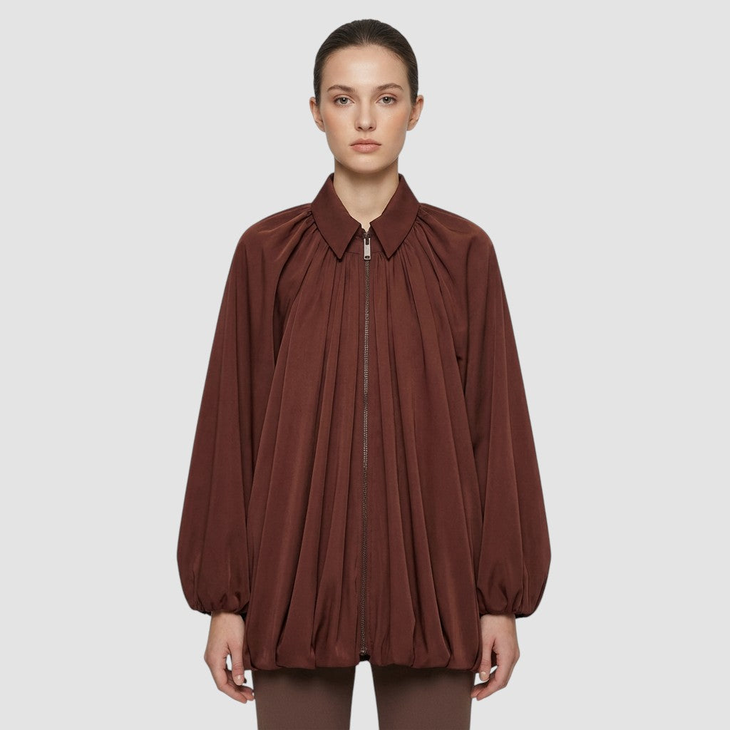 Veste Femme Unie à Revers Coupe Ample Manteau Fin Décontracté