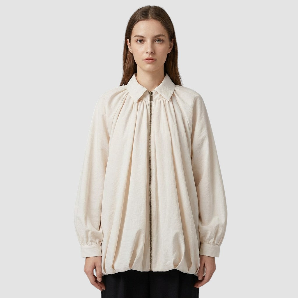 Veste Femme Unie à Revers Coupe Ample Manteau Fin Décontracté