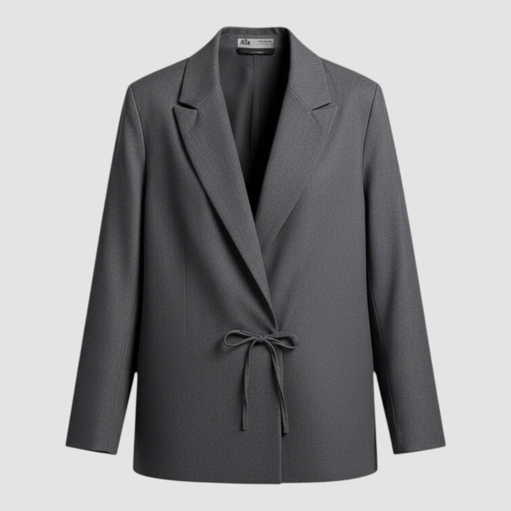 Blazer Femme en Tissu Mélangé au Design Simple et Ajusté