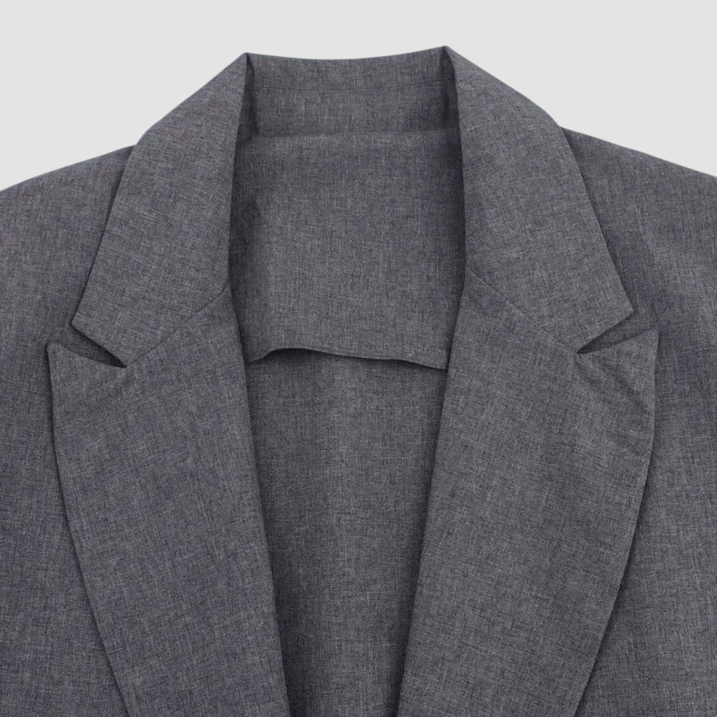 Blazer Femme en Tissu Mélangé au Design Simple et Ajusté