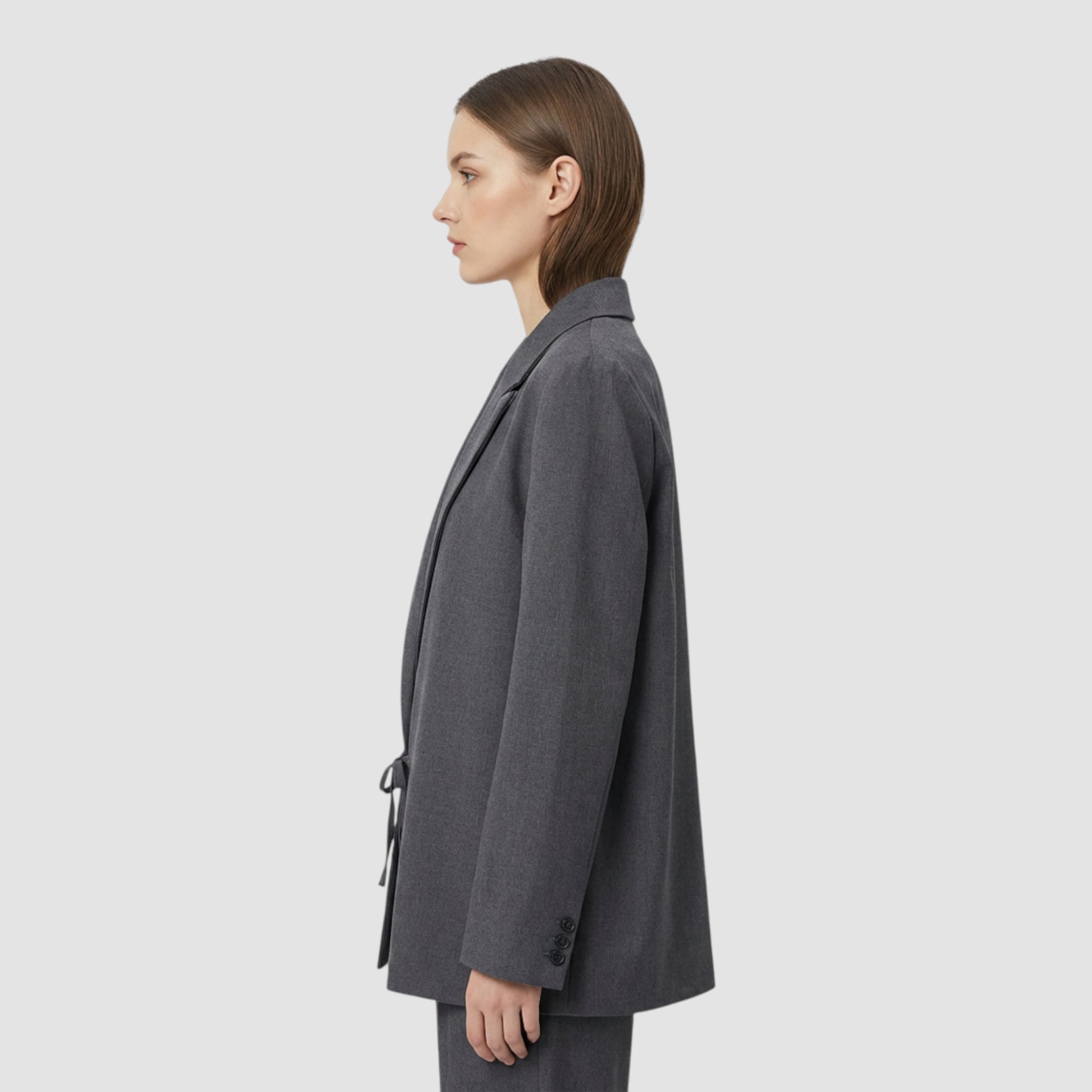 Blazer Femme en Tissu Mélangé au Design Simple et Ajusté