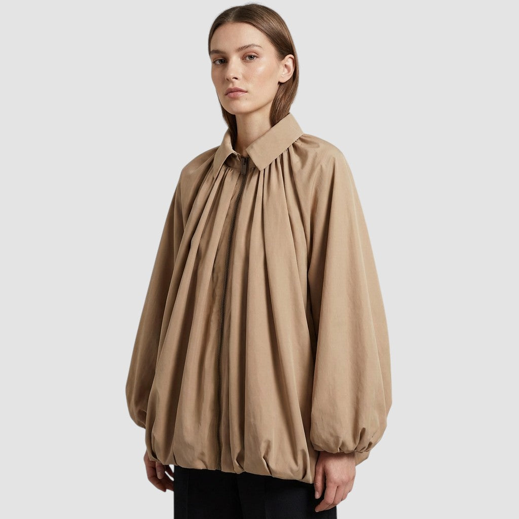 Veste Femme Unie à Revers Coupe Ample Manteau Fin Décontracté