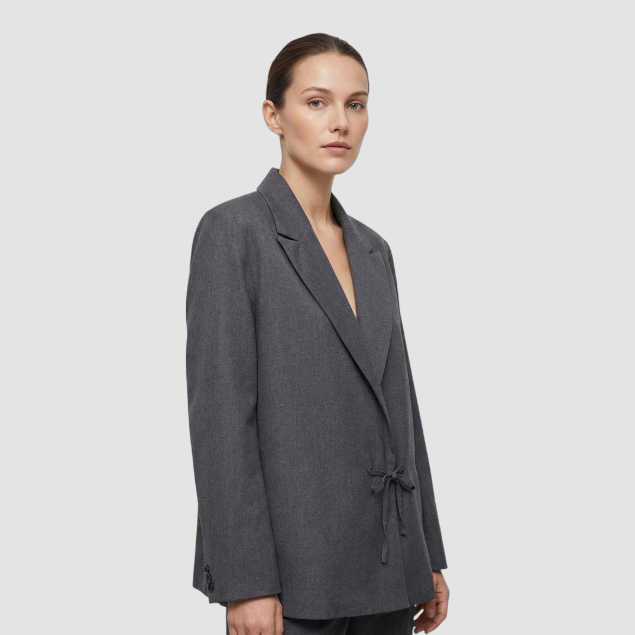 Blazer Femme en Tissu Mélangé au Design Simple et Ajusté