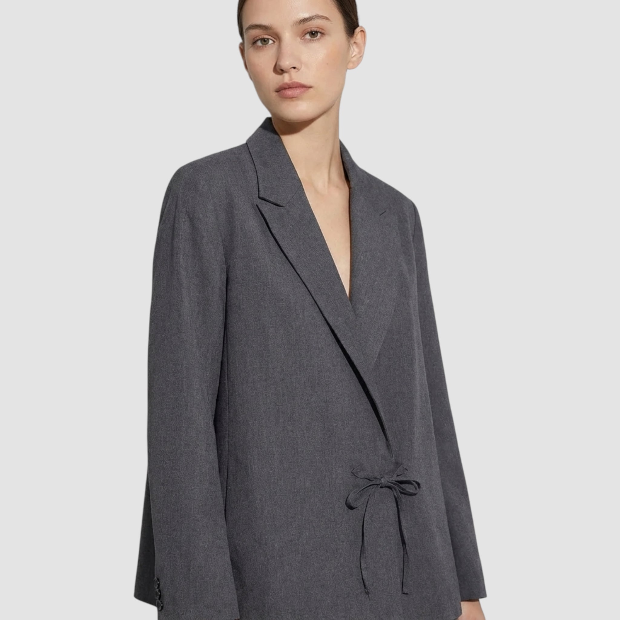 Blazer Femme en Tissu Mélangé au Design Simple et Ajusté