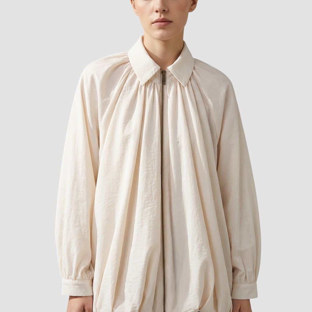 Veste Femme Unie à Revers Coupe Ample Manteau Fin Décontracté