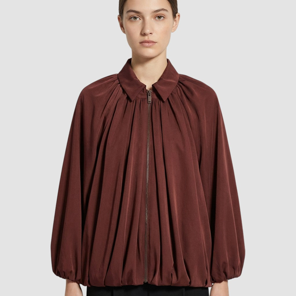 Veste Femme Unie à Revers Coupe Ample Manteau Fin Décontracté