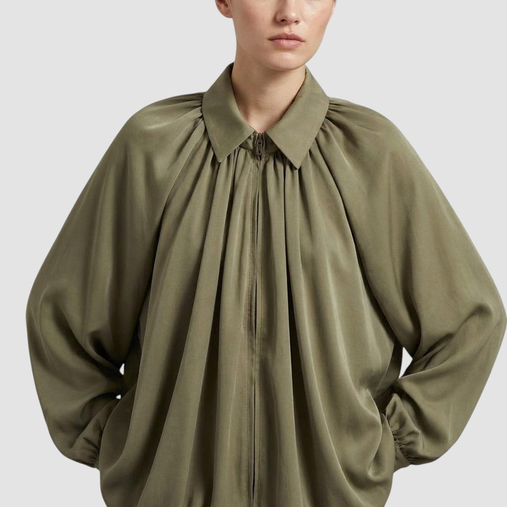 Veste Femme Unie à Revers Coupe Ample Manteau Fin Décontracté