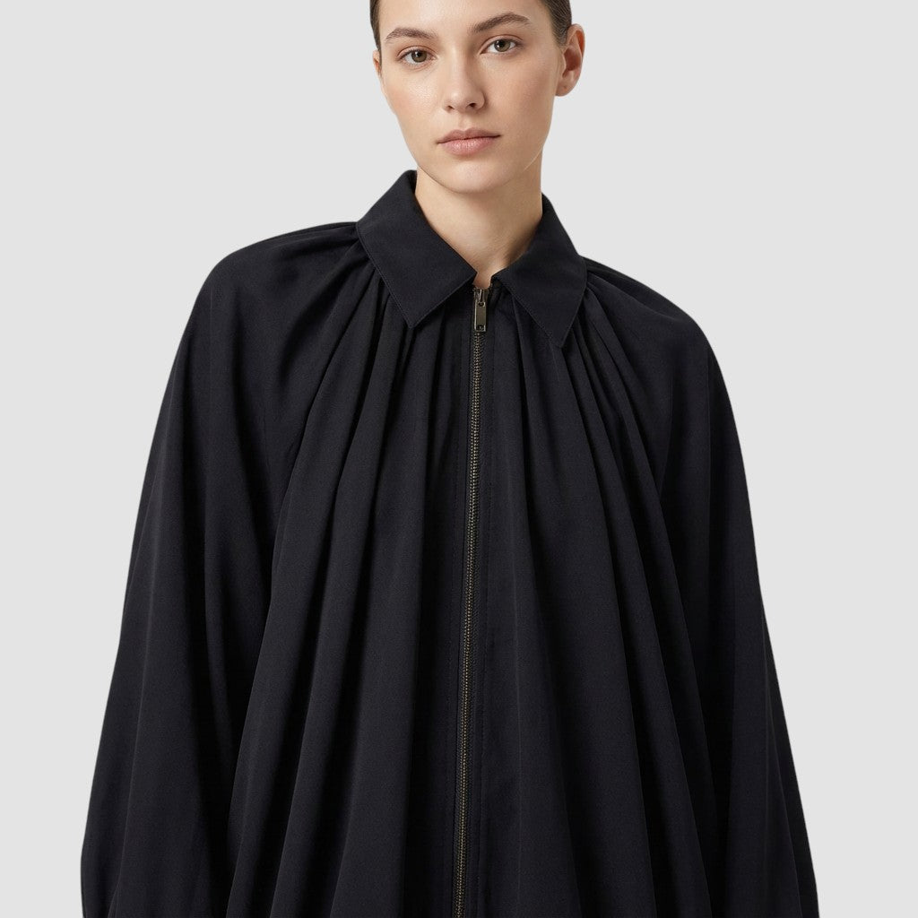 Veste Femme Unie à Revers Coupe Ample Manteau Fin Décontracté
