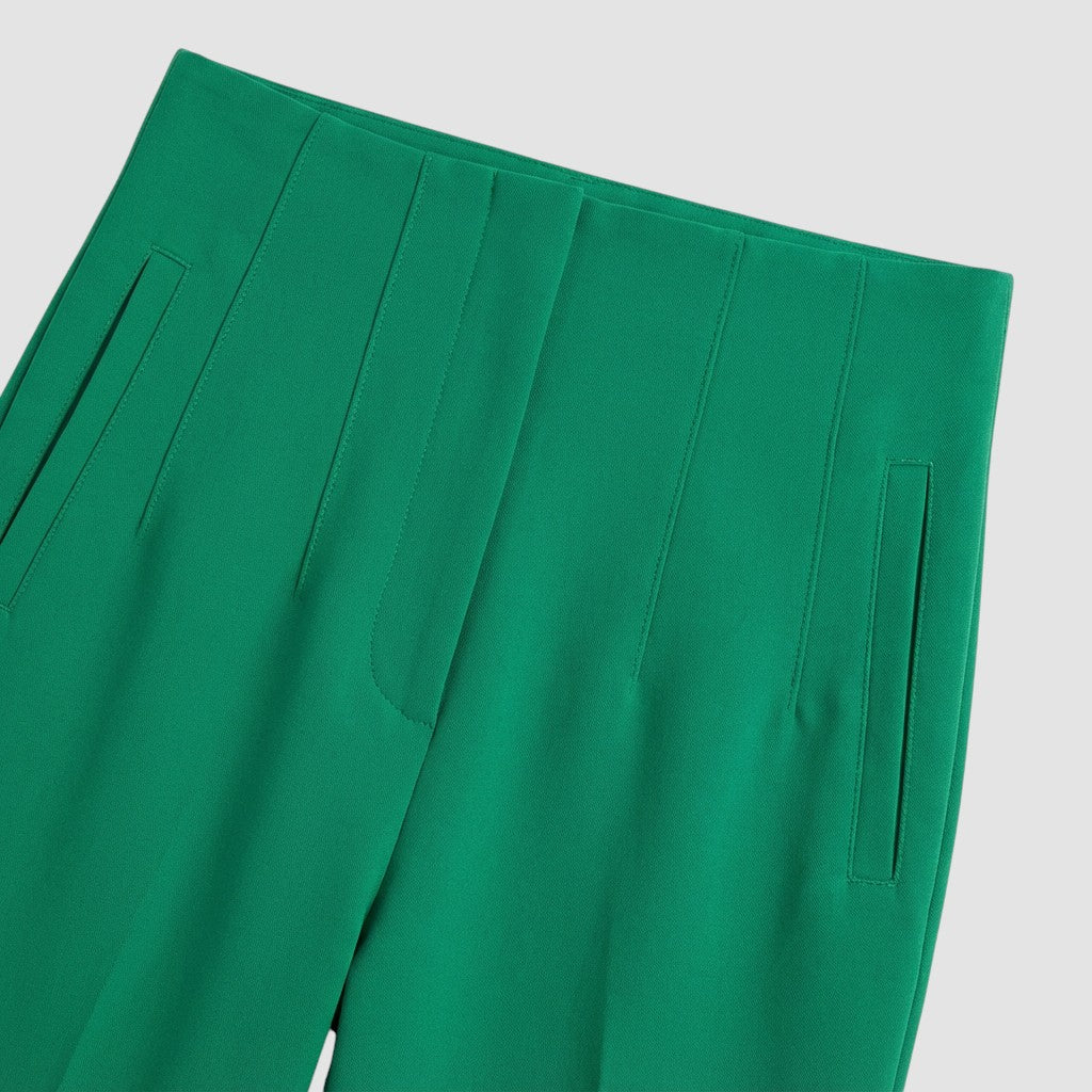 Pantalon femme taille haute slim en coupe crayon longue raffiné