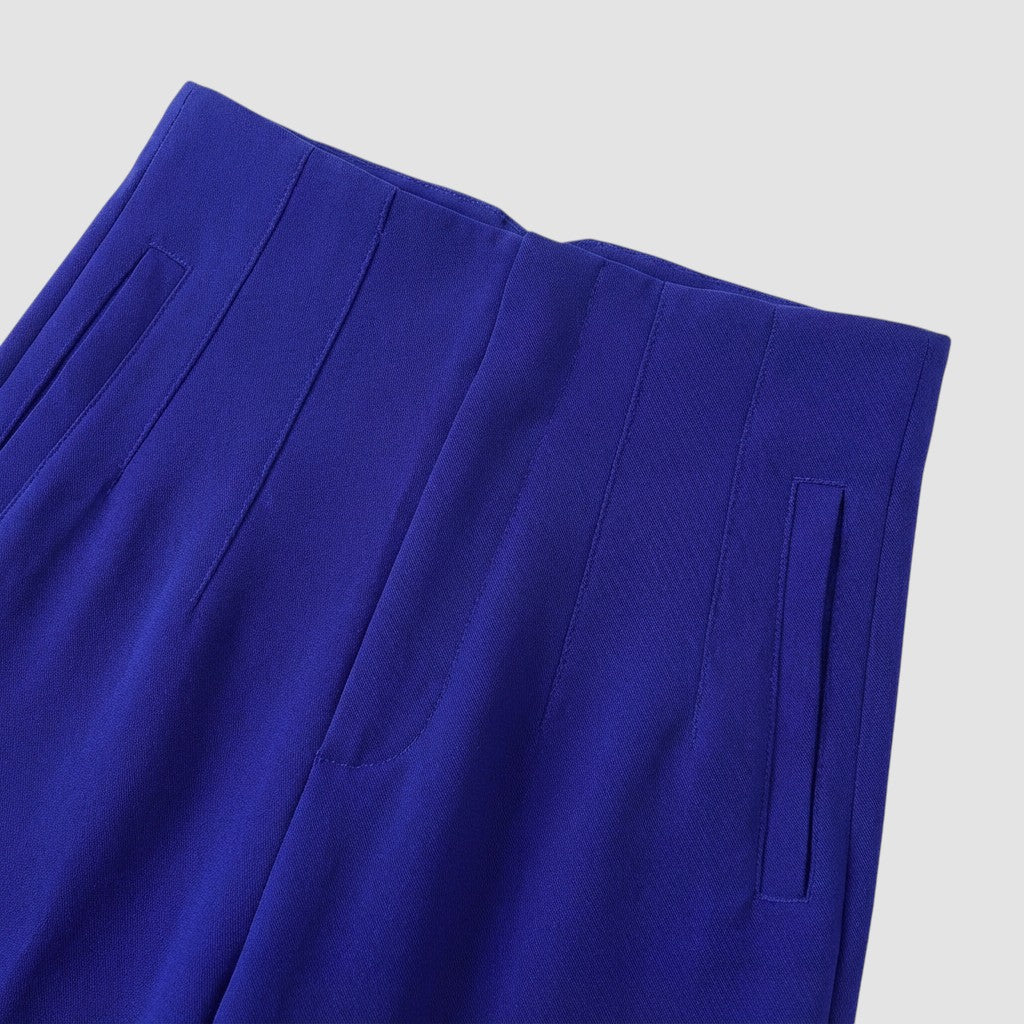 Pantalon femme taille haute slim en coupe crayon longue raffiné