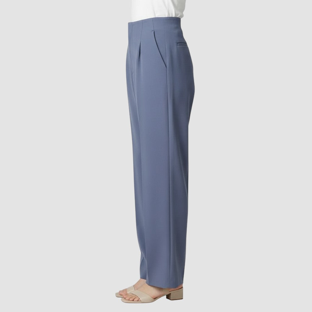 Pantalon femme taille haute slim en coupe crayon longue raffiné