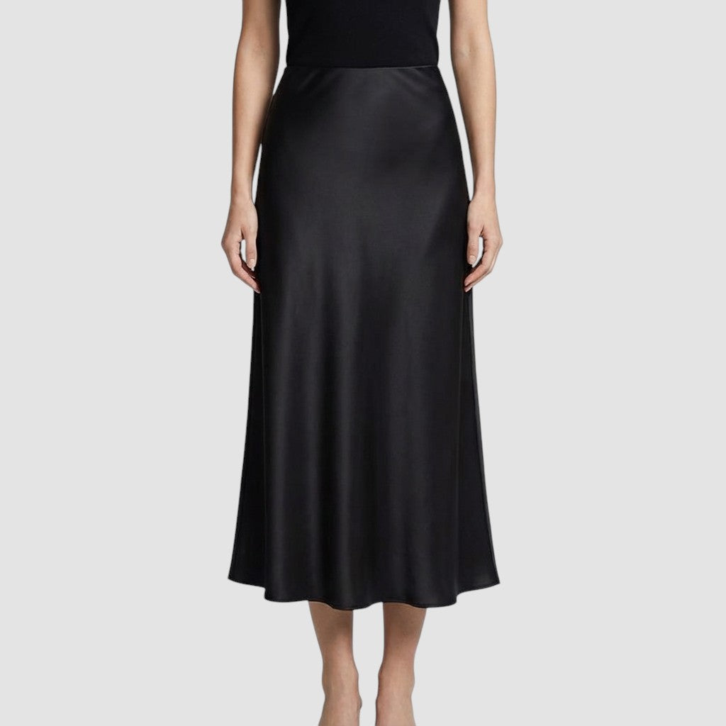 Jupe en satin pour femme, taille haute, confortable, style élégant