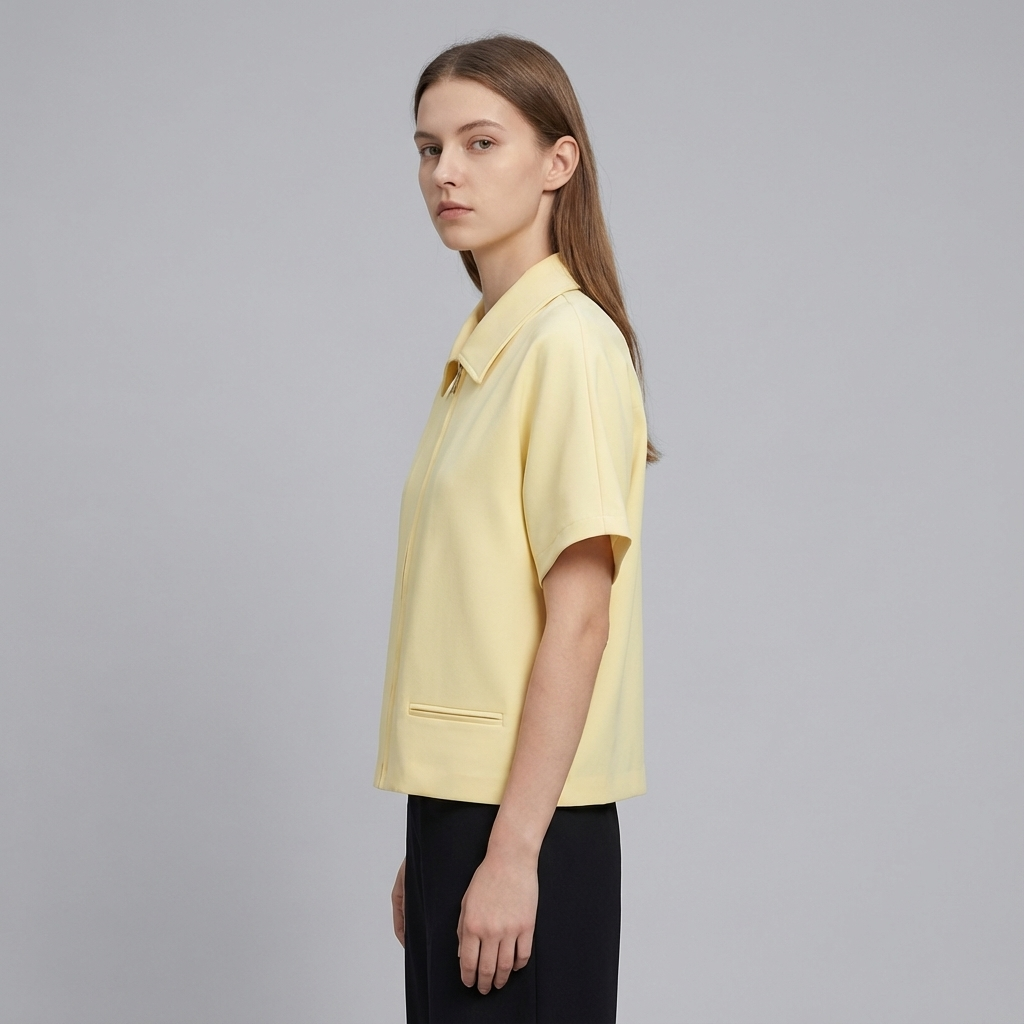 Veste varsity zippée à manches courtes pour femme coupe courte pour tenues