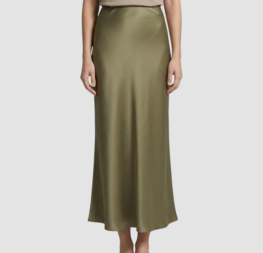 Jupe en satin pour femme, taille haute, confortable, style élégant