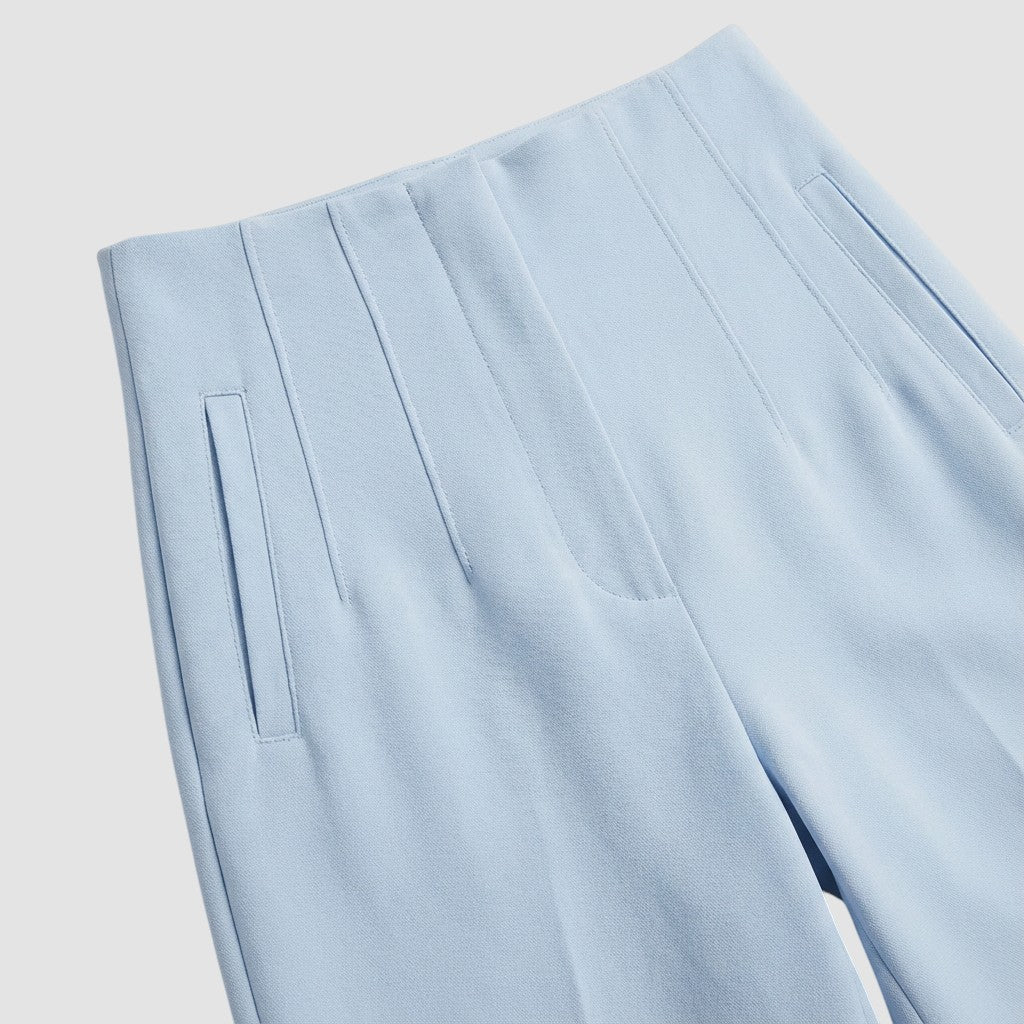 Pantalon femme taille haute slim en coupe crayon longue raffiné