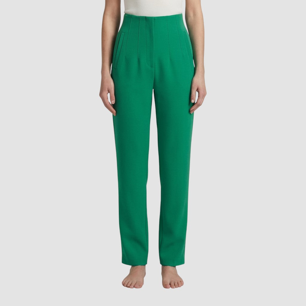 Pantalon femme taille haute slim en coupe crayon longue raffiné